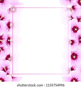 Hibiscus syriacus - Rose of Sharon Banner Card Border. Vector Illustration.