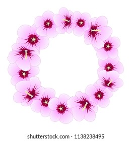Hibiscus syriacus    Rose Sharon Wreath  Vector Illustration 