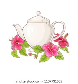 hibiscus tea illustration