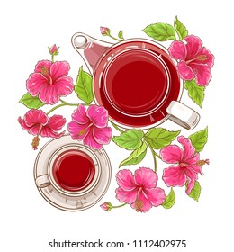 hibiscus tea illustration