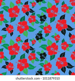 Hibiscus tropical floral pattern