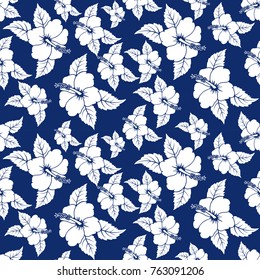 Hibiscus tropical floral pattern