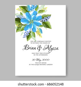 Hibiscus tropical floral wedding invitation template card