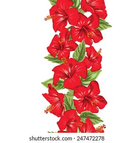 hibiscus tropical flower seamless pattern, fashion textile trend