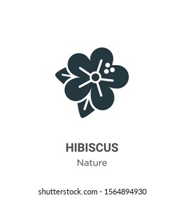 Hibiscus vector icon on white background. Flat vector hibiscus icon symbol sign from modern nature collection for mobile concept and web apps design.