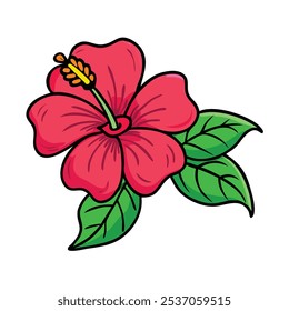 hibiscus vector illustration, flower vector art