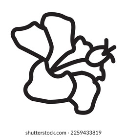 Hibiscus Vector Line Icon Design