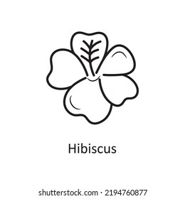 Hibiscus vector Outline Icon Design illustration. Nature Symbol on White background EPS 10 File