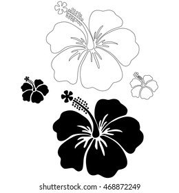 Hibiscus vector silhouettes