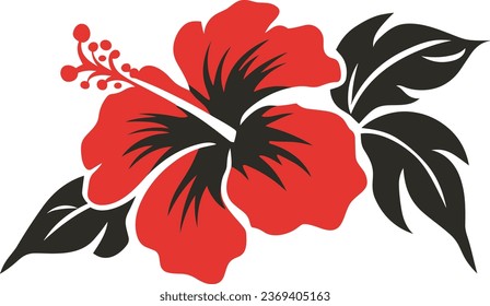 hibiscus vector for tattoo, sticker and wall art
