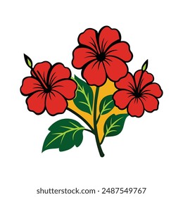 Una Ilustración vectorial de siluetas de hibisco, este es un archivo editable.
