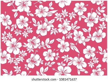 Hibiscus's full handle background illustration, texture, seamless design