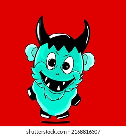 Hibo monster character vector design illustrator 