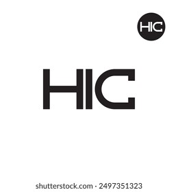 Diseño de monograma de letra de logotipo HIC