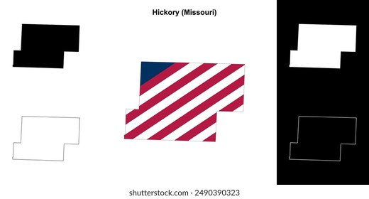 Hickory County (Missouri) outline map set