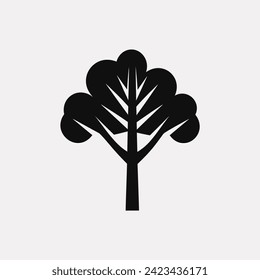 Hickory forest tree icon - Simple Vector Illustration