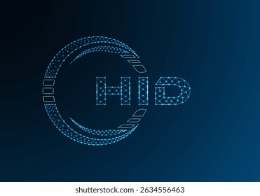 HID low poly letter logo vector design. HID lower poly logo design. 