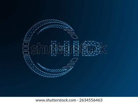 HID low poly letter logo vector design. HID lower poly logo design. 