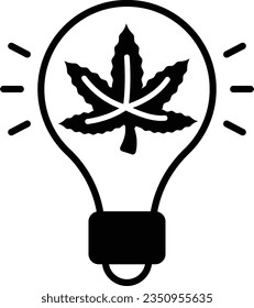 HID marijuana grow light vector icon design, Cannabis and marijuana symbol, thc and cbd sign, recreational herbal drug stock illustration, Bulbs for Indoor Hemp Plant Grows concept