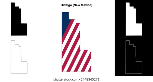 Hidalgo County (New Mexico) outline map set