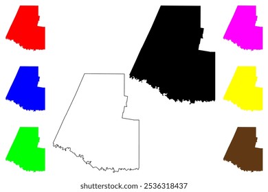 Hidalgo County, Texas (Counties in Texas, United States of America,USA, U.S., US) map vector illustration, scribble sketch Hidalgo map