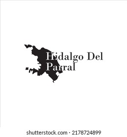 Hidalgo Del Parral map and black lettering design on white background