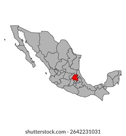 Hidalgo of Mexico map shape, travel web concept icon vector illustration .