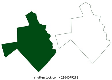 Hidalgo municipality (Free and Sovereign State of Coahuila de Zaragoza, Mexico, United Mexican States) map vector illustration, scribble sketch Hidalgo map