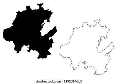 Hidalgo - state (United Mexican States, Mexico, federal republic) map vector illustration, scribble sketch Free and Sovereign State of Hidalgo map