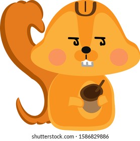Hidden alphabet in a squirrel shape. A Cute character.