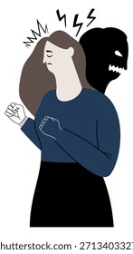 Problemas de raiva oculta. Afecção mental colorida