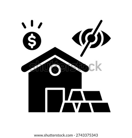 Hidden Assets Icon Glyph Vector Illustration