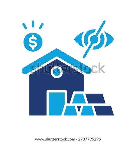 Hidden Assets Icon Mixed Vector Illustration