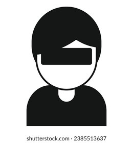 Icono de la cara de avatar oculto simple vector. Usuario personal. Marca de avatar de la gente