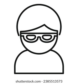 Hidden avatar icon outline vector. Mark person customer. Head individual