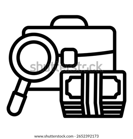 Hidden Briefcase Icon Line Style For Various Design Purposes