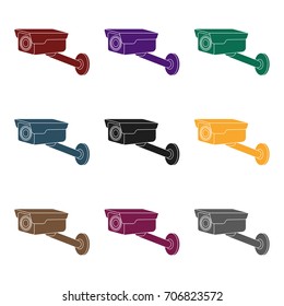 Hidden camera icon in black style isolated on white background. Hotel symbol stock vector illustration.