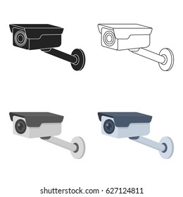 Hidden camera icon in cartoon style isolated on white background. Hotel symbol stock vector illustration.
