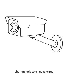 Hidden camera icon in outline style isolated on white background. Hotel symbol stock vector illustration.