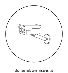 Hidden camera icon in outline style isolated on white background. Hotel symbol stock vector illustration.
