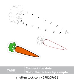 Hidden Carrot. Trace Game For Kids. Join Dots For Numbers.