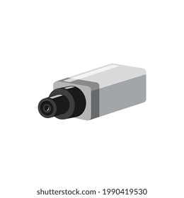 Versteckte CCTV-Kamera mit einziehbarem Objektiv, Symbol oder Symbol, flache Vektorgrafik einzeln auf weißem Hintergrund. Videokamera-Gerät.