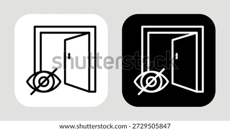 Hidden Chance Icon In Black and White Line Style