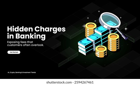 Hidden Charges Unveiling Unexpected Banking and Financial Fees with Bill Statements, Extra Costs, and Consumer Awareness Money Management Infographic vector design