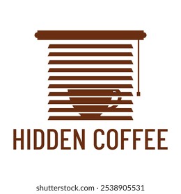 hidden coffee flat minimalist logo design