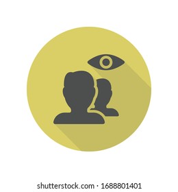 hidden contacts long shadow icon. Simple glyph, flat vector of web icons for ui and ux, website or mobile application
