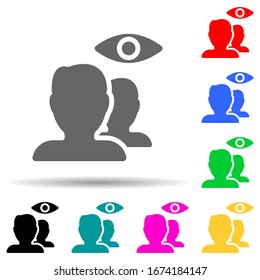 verborgene Kontakte Symbol für mehrfarbigen Stil. Einfache dünne Linie, Vektorillustration von Web-Icons für i und ux, Website oder mobile Applikationen