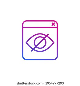 hidden content line icon on white