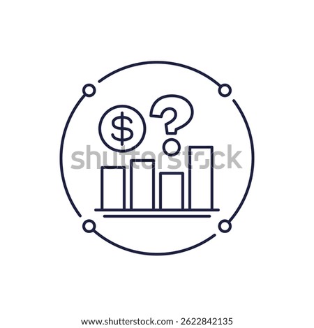 hidden costs icon with a graph in line design