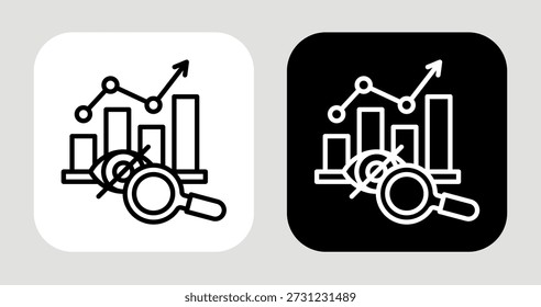 Icono oculto de la demanda en estilo de línea blanco y negro